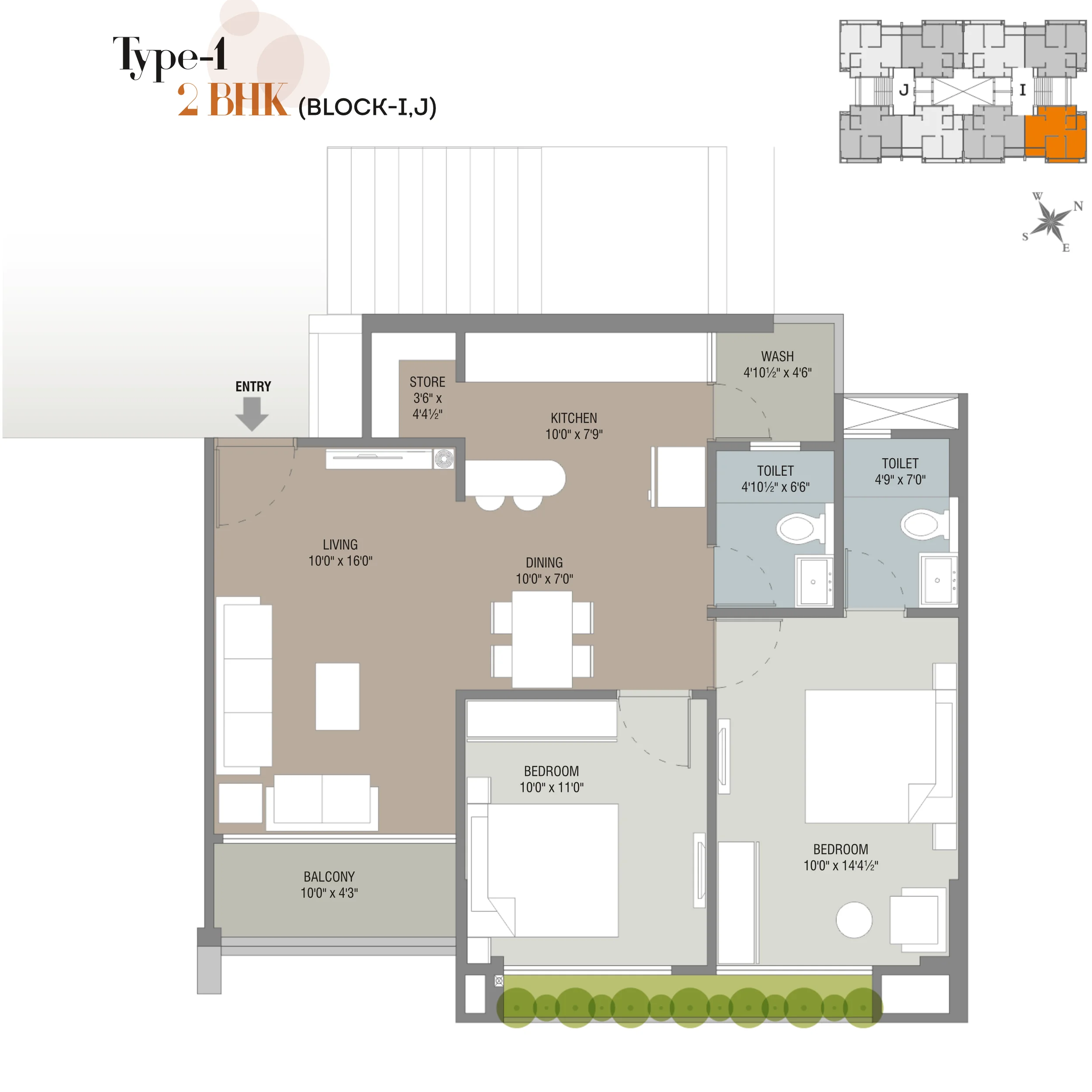 Darshanam Bliss - Type-1 2BHK (Block-I,J)
