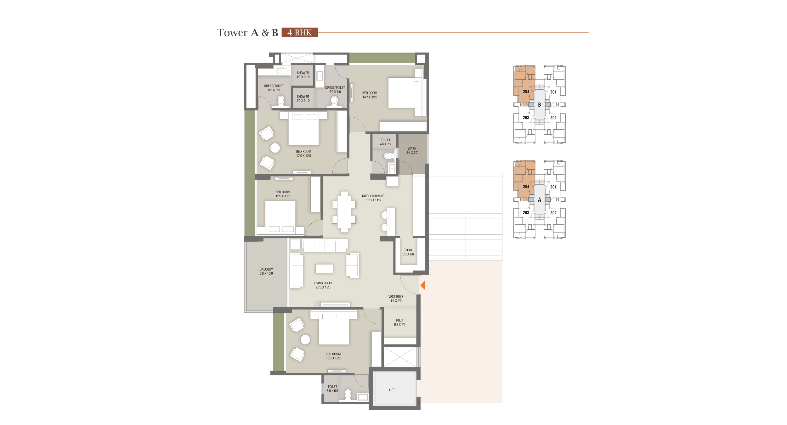 Darshanam Splendora 3 (Apartments) - Tower A & B - 4BHK
