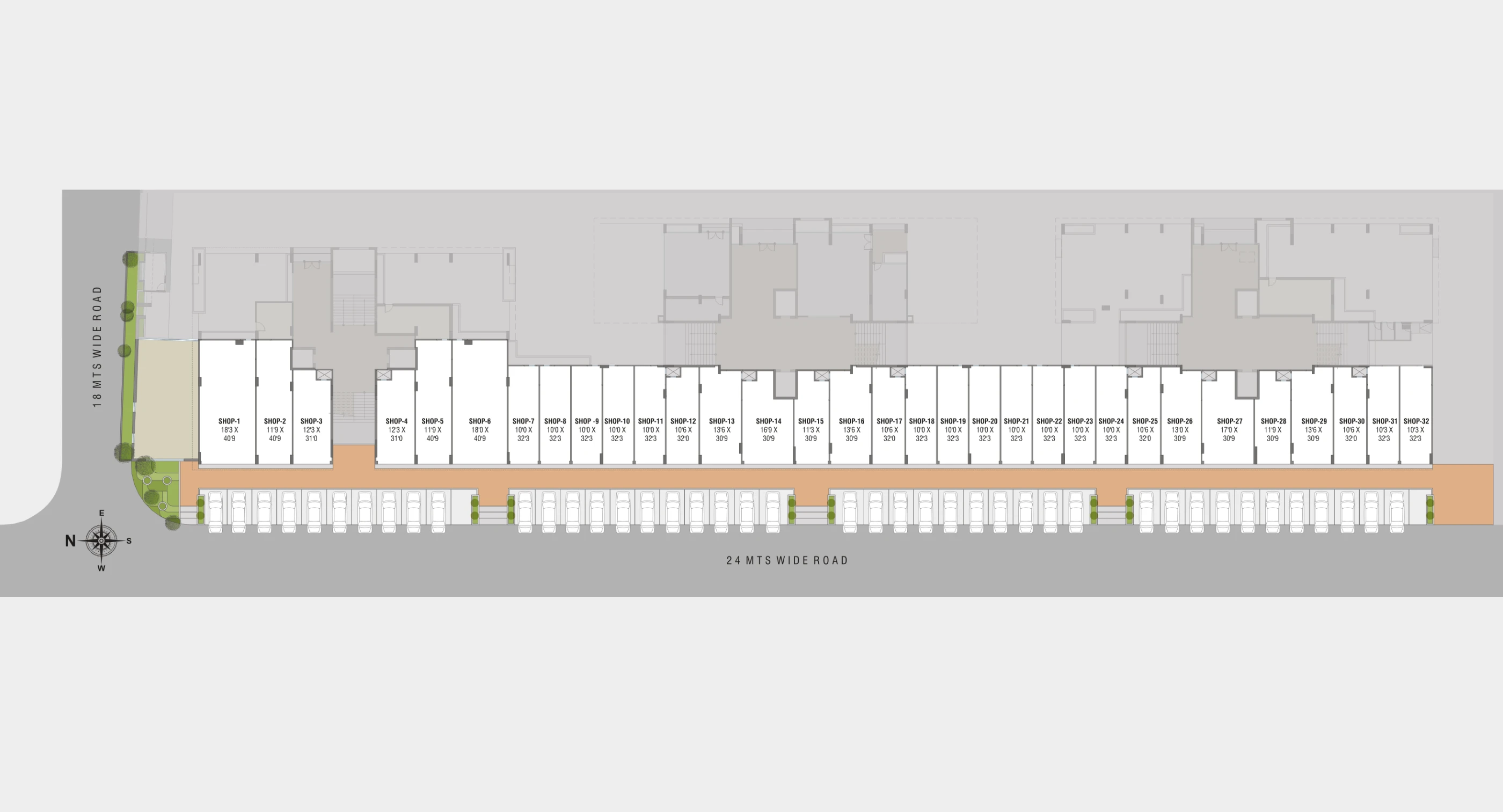 Darshanam Splendora 3 (Showrooms/Shops) - Typical Floor Plan